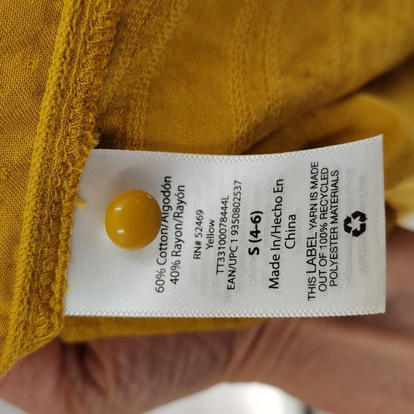 Time & Tru Yellow Gold Mustard Size Small Tiered Maxi Dress V Neck - Picture 7 of 9